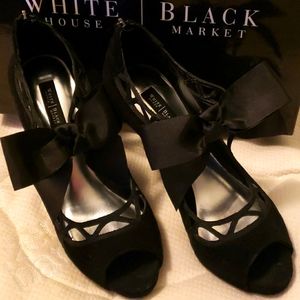 White House Black Market Suede peep toe High Heel.